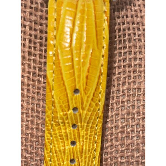 Joan Rivers Classic Wristwatch Yellow Textured Leather Band with a Square Face, main image 4